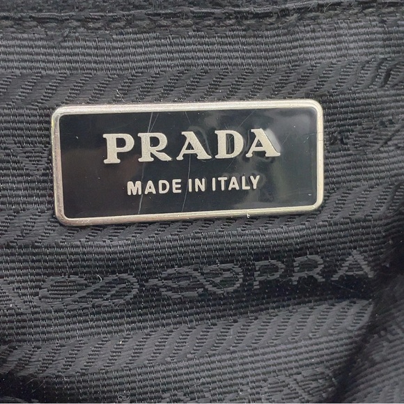 Prada Logo Tessuto Black Nylon and Leather Tote - Picture 14 of 15